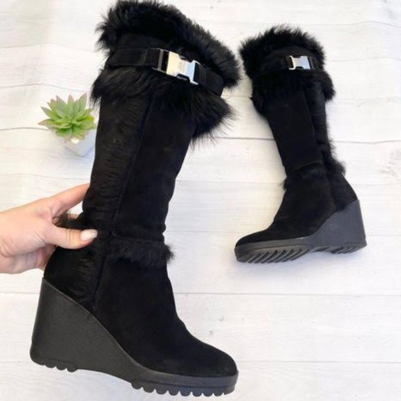 Made in Italy - Black Coach Shearling Boots - Picture 13 of 13